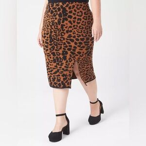 Lane Bryant Animal Jacquard Sweater Skirt